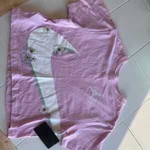 Jordan Pink Short Sleeve Tee with Graphic Design